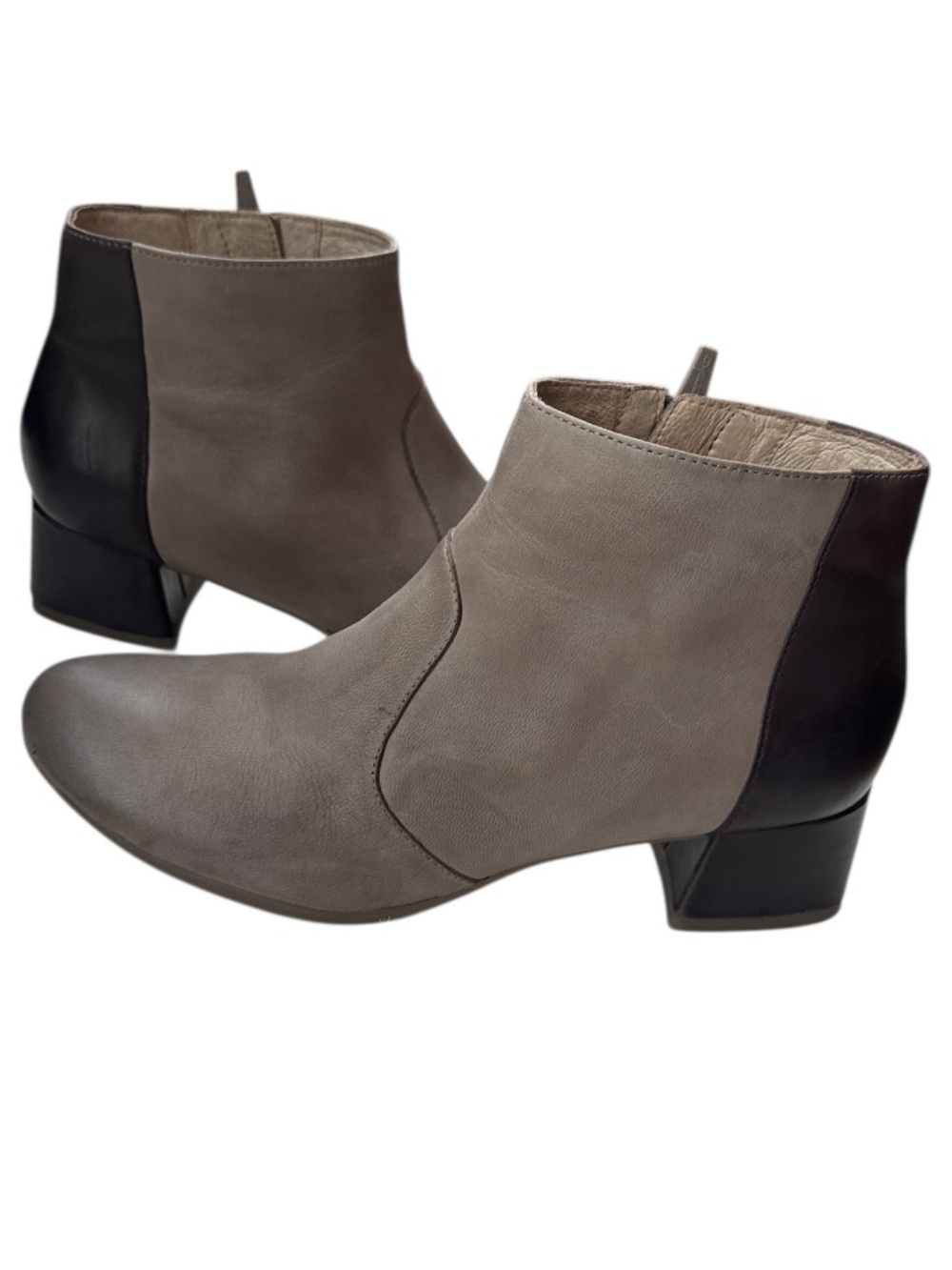 Dansko Womens Petra gray brown color block leather ankle booties 38 U.S. 7.5-8